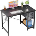 Sweetcrispy 40-Inch Computer Desk with Drawers, Office Desk, Black