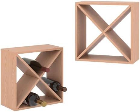 JAXPETY Stackable Wine Rack 48 Bottle Liquor Display Storage Cube Free Standing Floor Wine Cabinet for Cellar & Kitchen