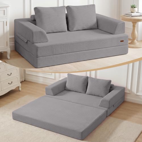 COMAX Convertible Futon Sofa Bed, 59" Folding Boneless Loveseat Small Couch