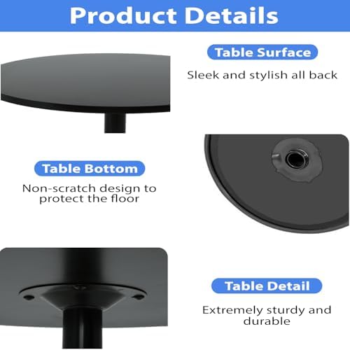 FDW | Bar Table | 40 Inch | Black | Fixed Height Round Table