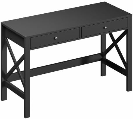 ChooChoo 47.2 Inches Farmhouse Computer Desk with 2 Drawers