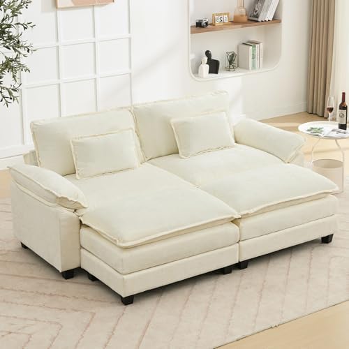 Oprisen 86" Modular Sectional Sofa, Comfy Deep Cloud Couch with Ottoman