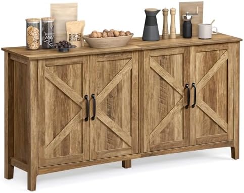 VASAGLE Buffet Cabinet, Coffee Bar, Adjustable Shelf