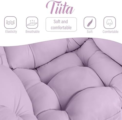 Tiita Lazy Chair with Ottoman, Comfy Reading Accent Chair, Purple