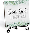 Modern Farmhouse Decor, Home Decor For Living Room, Boho Chic Aesthetic Shelf Decorations, Christian Eucalyptus Dear God Sign, Farm House Entryway Tv Stand Fireplace Coffee Table Decoration (10)