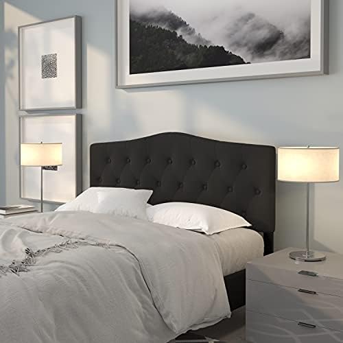 EMMA + OLIVER Black Queen Tufted Headboard
