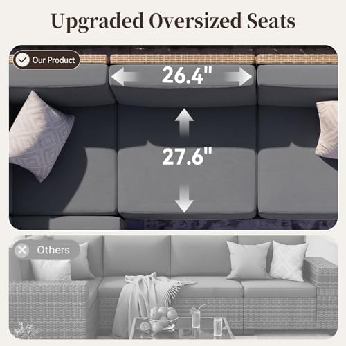 LazySunsets Patio Furniture Set with 10'' Ultra-Thick Cushions