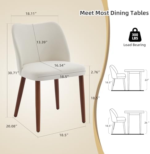 GarveeHome Wooden Dining Chair Set of 4 Upholstered Fabric Dining Chair