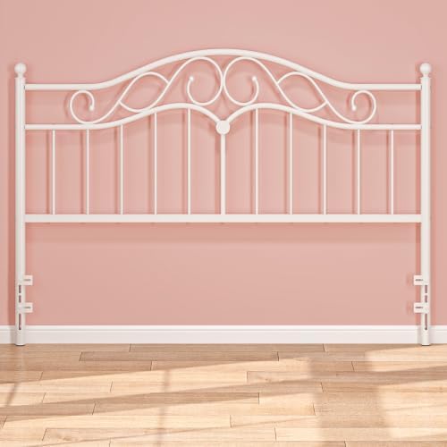 Weehom King Size Headboard Only, Vintage Metal Headboard for King Bed White