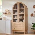 IFGET 71" Tall Arched Kitchen Pantry, Kitchens Storage Cabinets, Natural