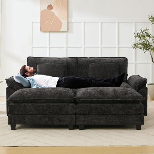 Oprisen 86" Modular Sectional Sofa, Comfy Deep Cloud Couch with Ottoman