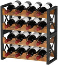Homeiju 2-in-1 Wine Rack Countertop, Small Wine Rack Organizer Holder, Wooden Wine Rack Inserts for Cabinet, Stackable Wine Rack for Kitchen,Home Bar
