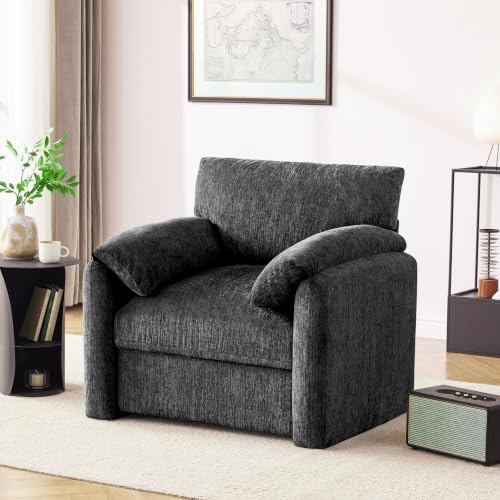 Howjoe 2 Pack Accent Chair for Living Room, Oversized Armchair, Gray