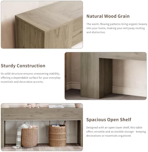 Epecoya Extra Long Entryway Table Modern, 86-Inch Behind Couch Table, Grey