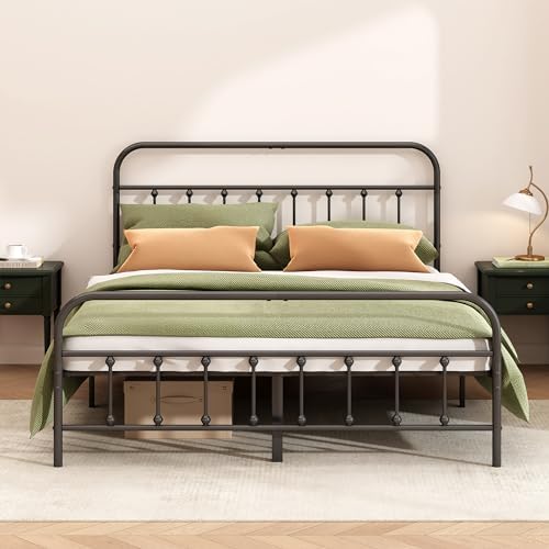 Kujielan Metal Bed Frame King Size,Easy to Assemble,Black