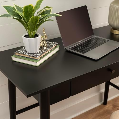 Linon Melissa Black Wooden One Drawer Writing Desk