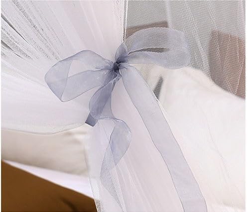 Kertnic Mosquito Net Bed Canopy for Girls, Princess Canopy Bed Curtain Fine Sheer Mesh Dome Bed Canopies, Girls & Adults Lace Tent for Twin Full Queen King Bed (White)