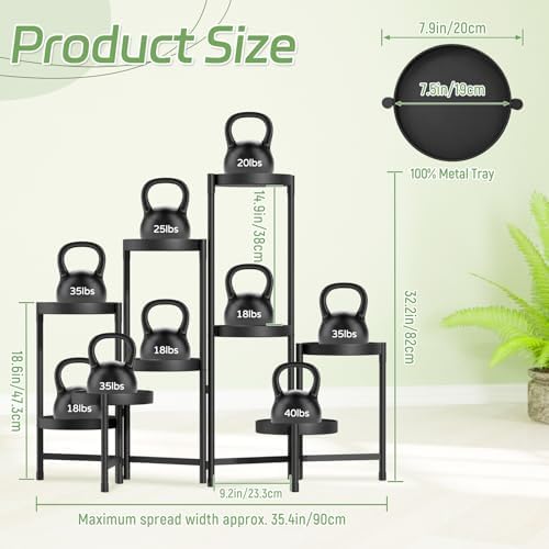 iDavosic.ly Plant Stand Indoor Outdoor, 9 Tier Metal Corner Shelf, Black