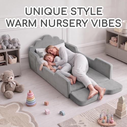 oaskys Toddler Floor Bed, No Assembly Needed Toddler Bed for Ages 3-8, Super Soft Frameless Foam Design with Removable Machine Washable Cover, Low to Ground Camas para Niños Bed