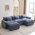 Oprisen 120" Modular Sectional Sofa, Comfy Deep Cloud Couch with Ottoman
