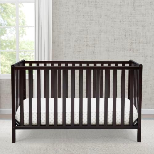 Delta Children Heartland 4-in-1 Convertible Crib & Mattress, Dark Chocolate