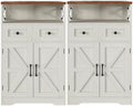Farmhouse Storage Cabinet Set of 2, Small Kitchen Pantry Coffee Bar Cabinet