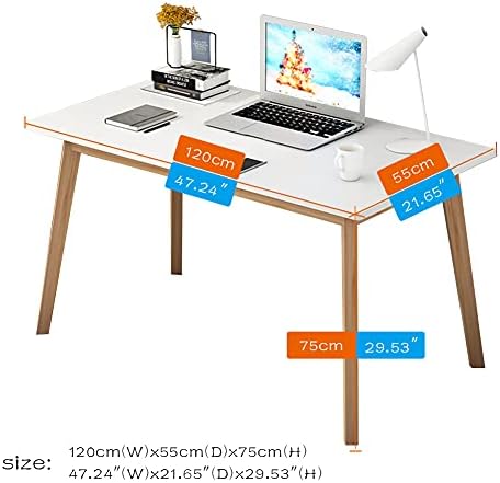 IOTXY Simple Wooden Writing Desk - 47" W PC Laptop Computer Table, White