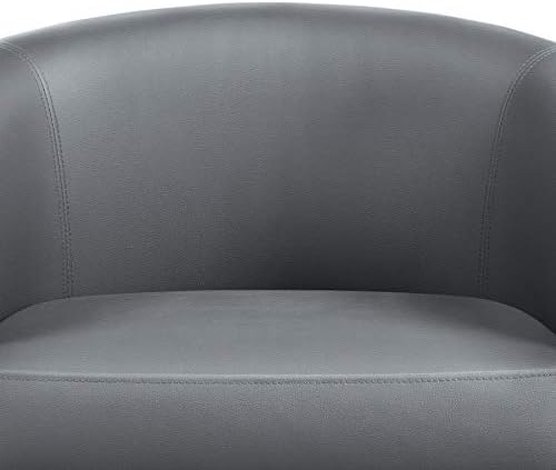 Topeakmart Faux Leather Accent Chair Set of 2, 300 lb Cap, Gray