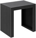 Bamboo Dining Bench, 18'' Slatted Design Entryway Bench, Black