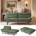 Marsail 75" Futon Sofa Bed, Futon Couch with Adjustable Backrest & Armrests, Convertible Sleeper Sofa Bed for Apartment, Living Room, Office, Corduroy Loveseat, Sage Green