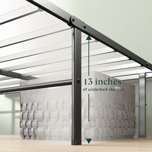 Zinus 14 Inch Rumi Metal Bed Frame, No Box Spring Needed, Black, King