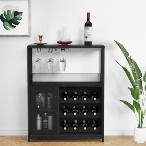 IDEALHOUSE Wine Bar Cabinet with Detachable Wine Rack and Storage Space