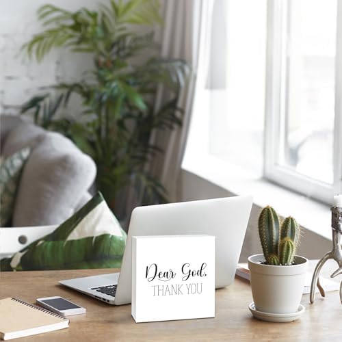 Farmhouse Decor, Christian God Home Decorations, Aesthetic Entry Way Table Shelf Wood Box Decor, Living Room Table Accessories, Boho Office Decorations For Work (04)