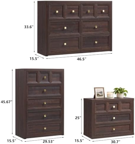 Dresser and Nightstand Sets 6 Piece for Bedroom Set Furniture