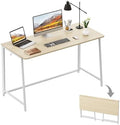 WOHOMO Folding Desk, 47.2" Foldable Computer Table for Small Spaces, Oak