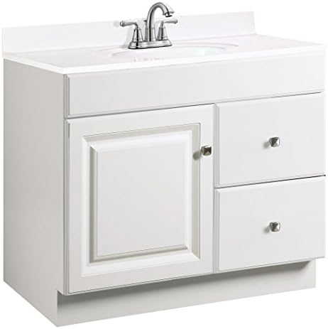 Design House Wyndham Bathroom Vanity, 36", White | , Freestanding, Traditional, Wood, Bath, 597229