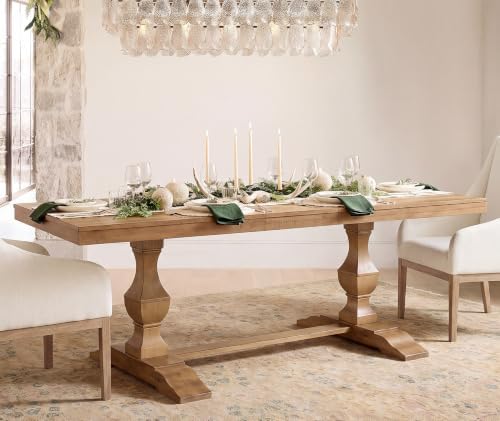 WAMPAT 74.8-inch Long Vintage Farmhouse Dining Table for 6-8 People