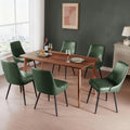 kinmars Kitchen & Dining Leather Dining Chairs Set of 6 Green