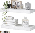 QEEIG Bathroom Floating Shelves for Wall (White, Set of 2, 15.7")