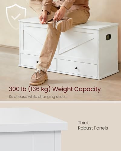 VASAGLE Storage Chest with 2 Fabric Drawers, 15.7 x 39.4 x 19.9 Inches