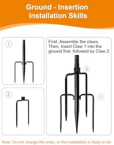 4 Pack String Light Poles for Outside, Adjustable Metal Patio Light Poles