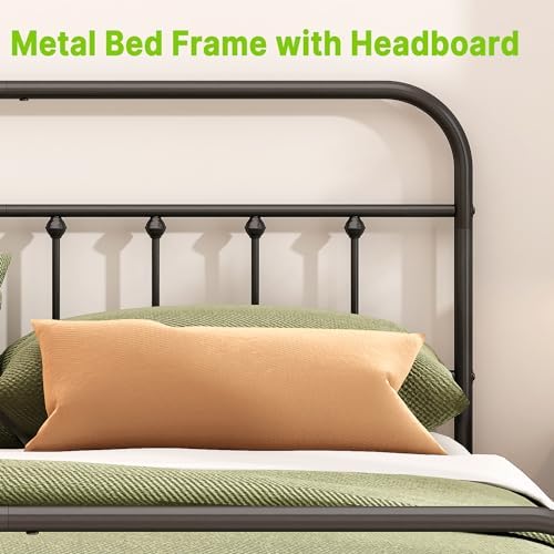 Kujielan Metal Bed Frame Queen Size,Easy to Assemble,Black