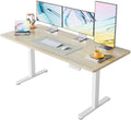 HUANUO 71x30 Inch Electric Standing Desk, Height Adjustable, Light Walnut