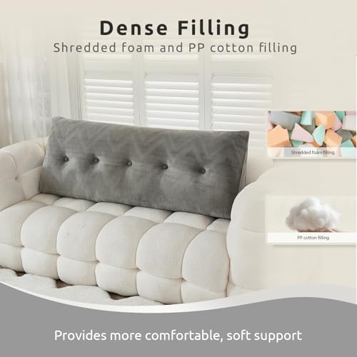 Zelladorra Headboard Pillow King, Triangular Wedge Pillow Headboard