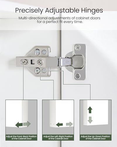 CHOEZON Bathroom Medicine Mirror Cabinet, 21.7'' x 27.6'', Wall-Mounted Bathroom Vanity with Mirror, Bathroom Medicine Cabinet with Storage Function, Hanging Storage Cabinet, Adjustable Shelves, White