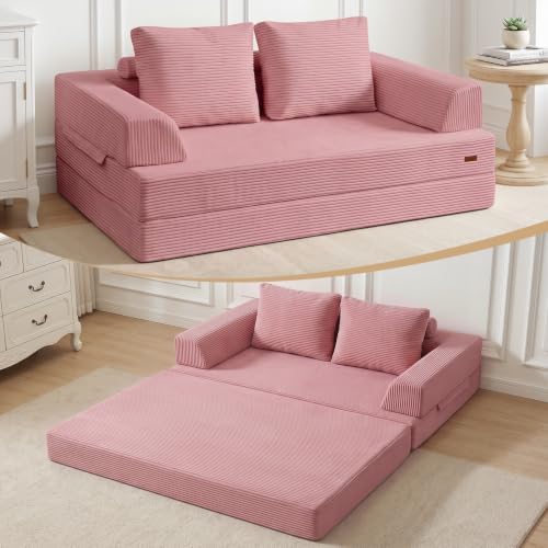 COMAX Convertible Futon Sofa Bed, 59" Folding Boneless Loveseat Small Couch
