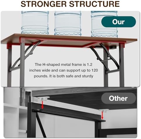 TEMI Small Computer Desk Folding Table - 43.3" Foldable Office Desk, No Assembly, Perfect for Small Spaces in Bedroom, Dorm, or Apartment, Portable Mini Desk or Study Table with Compact Design, Walnut