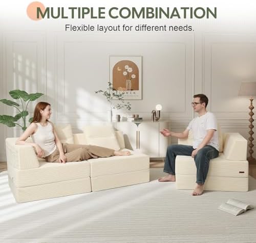 COMAX Futon Sofa Bed, Convertible Sofa Bed, Folding Boneless Couches