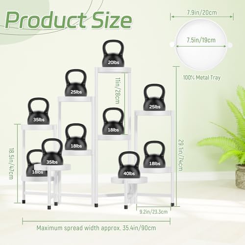 iDavosic.ly Plant Stand Indoor Outdoor, 10 Tier Metal Corner Shelf, White