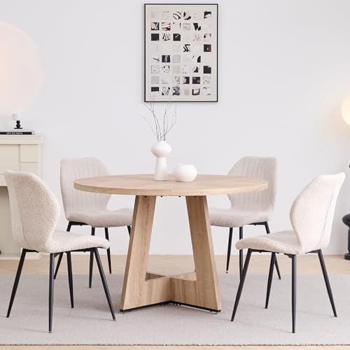 Round Dining Table Set for 4, Kitchen Table and Chairs